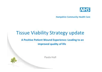 Tissue Viability Strategy update  A Positive Patient Wound Experience: Leading to an  improved
