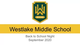 Westlake Middle School  Back to School Night  September 2020  Welcome and Introductions  Maya