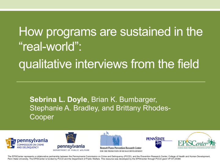 qualitative interviews from the field