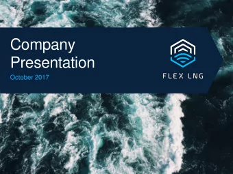 Company  Presentation  October 2017 | 1  1  |   2017  1  |   2017  2017  Disclaimer   THIS