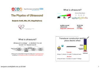What is ultrasound?  piezo-electric effect  Ultrasound is energy! a vibration! It is not