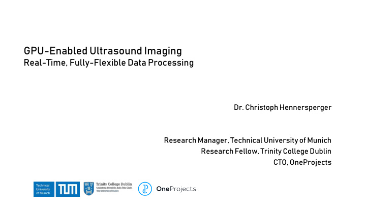 gpu enabled ultrasound imaging