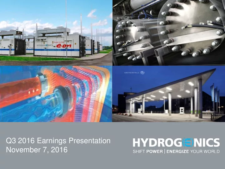 q3 2016 earnings presentation november 7 2016