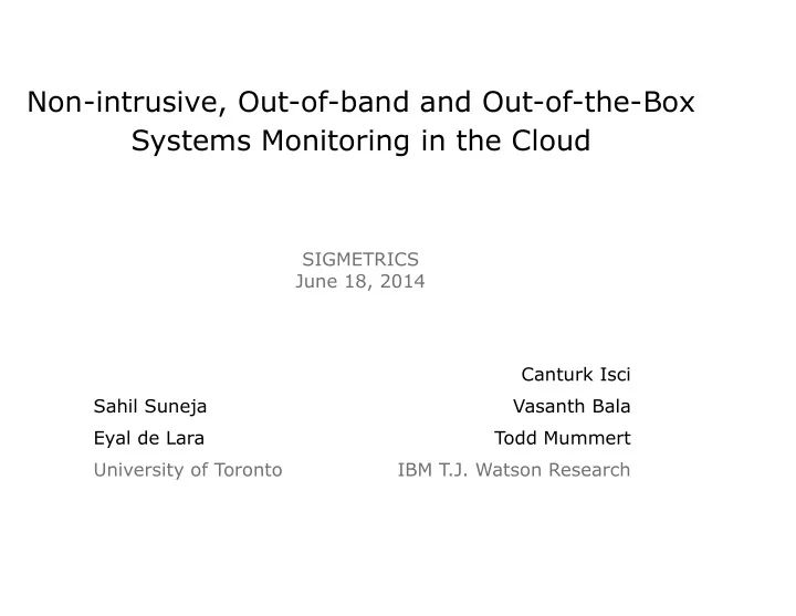 non intrusive out of band and out of the box systems