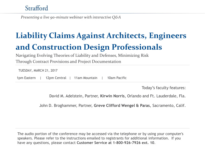liability claims against architects engineers and