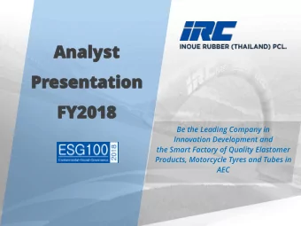 Pr  Presentati  esentation  on  FY  FY2018  2018  Be the Leading Company in  Innovation Development