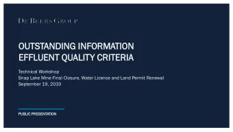 OUTS  TSTANDING  ANDING INFORM  ORMATI  TION  N  EFFL  FLUEN  UENT  T QUALIT  ALITY  Y CRI  RITERI