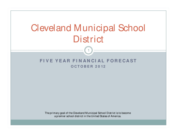 cleveland municipal school district