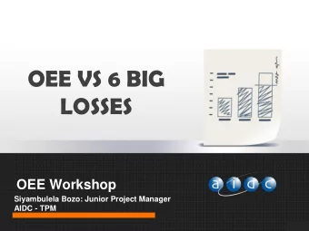 LOSSES  OEE Workshop  Siyambulela Bozo: Junior Project Manager  AIDC - TPM  Pres  resentation