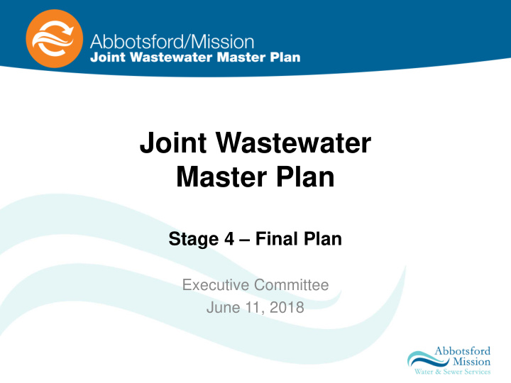 joint wastewater master plan