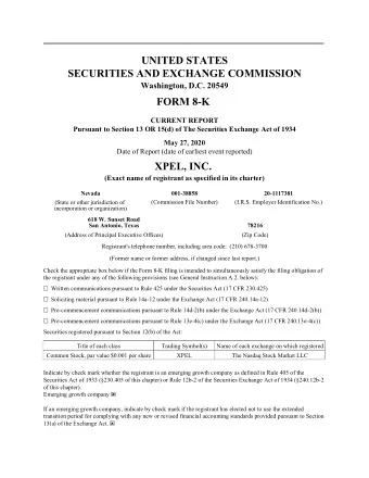 UNITED STATES  SECURITIES AND EXCHANGE COMMISSION  Washington, D.C. 20549  FORM 8-K  CURRENT REPORT