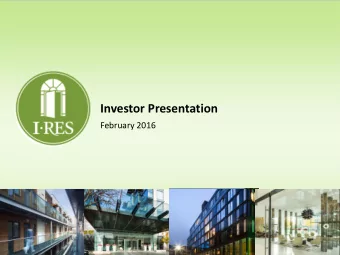 Investor Presentation  February 2016  CAUTIONARY STATEMENTS This presentation has been prepared by