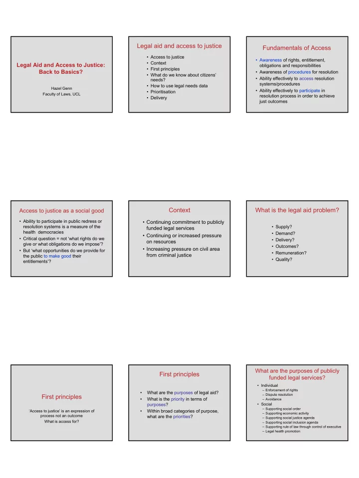 legal aid and access to justice fundamentals of access