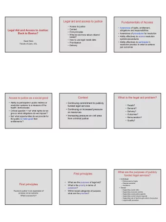 Legal aid and access to justice  Fundamentals of Access   Access to justice   Awareness of