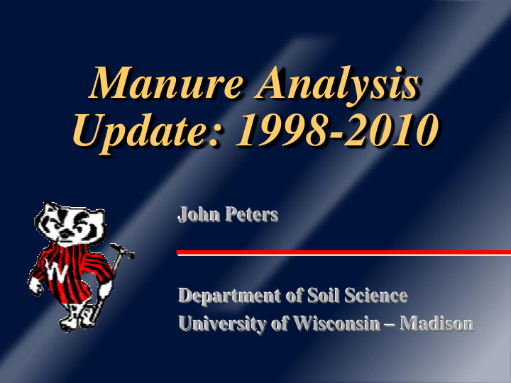 manure analysis update 1998 2010