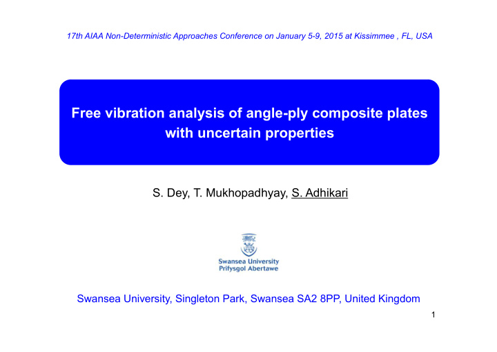 free vibration analysis of angle ply composite plates