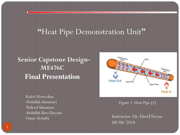 heat pipe demonstration unit