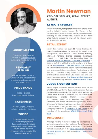 Martin Newman  KEYNOTE SPEAKER, RETAIL EXPERT,  AUTHOR  KEYNOTE SPEAKER Martin delivers keynote