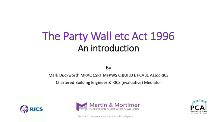 the party wall etc act 1996