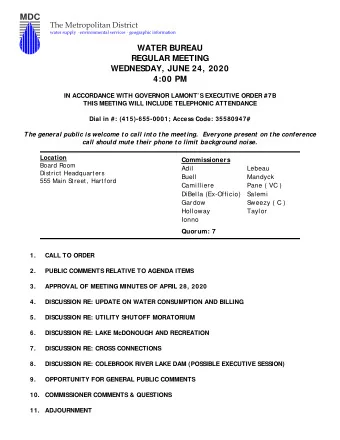 MDC  The Metropolitan District  water supply  environmental services  geographic information