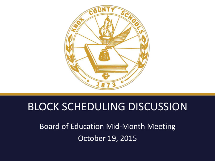 block scheduling discussion