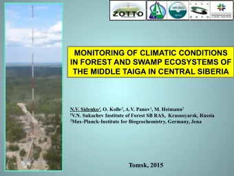 MONITORING OF CLIMATIC CONDITIONS  IN FOREST AND SWAMP ECOSYSTEMS OF THE MIDDLE TAIGA IN CENTRAL