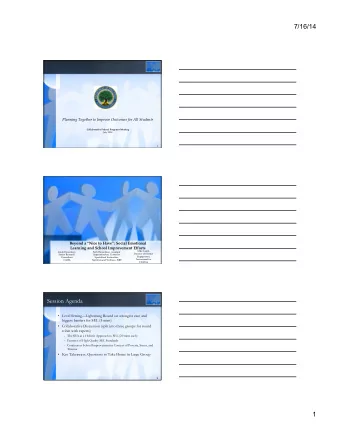 7/16/14  Planning Together to Improve Outcomes for All Students  Collaborative Federal Programs