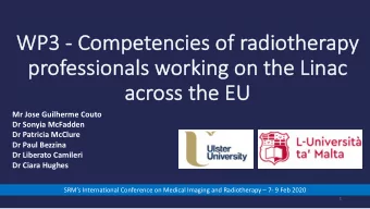 WP3  WP3 - Co  Competen  encies  cies of rad  adio  ioth  ther  erap  apy  professio  essionals