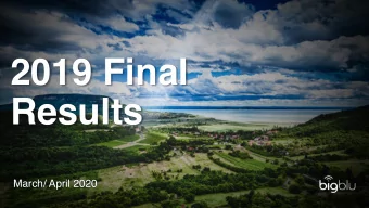 2019 Final  Results  March/ April 2020  Disclaimer  IMPORTANT NOTICE  Nothing in this presentation