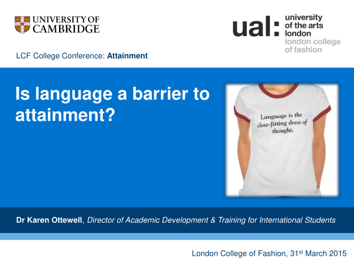 is language a barrier to attainment