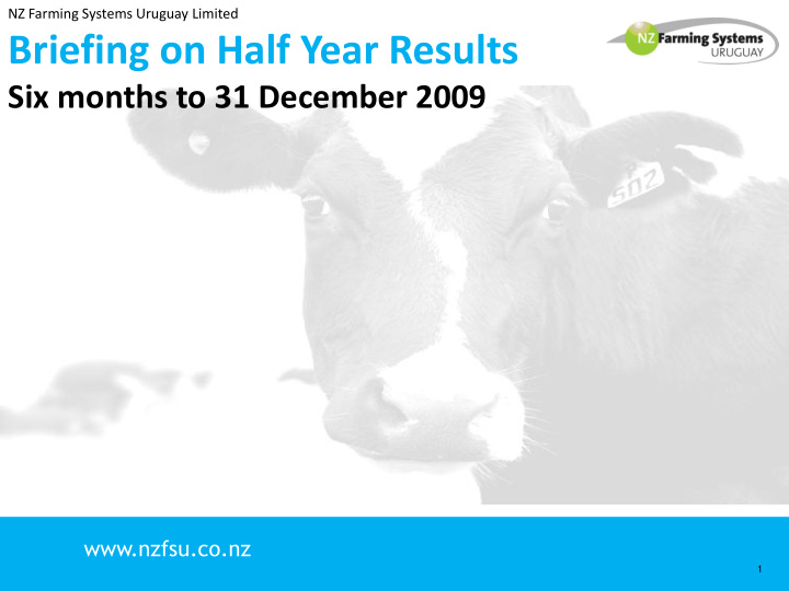 briefing on half year results