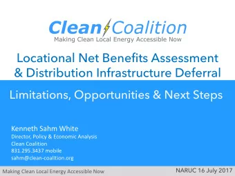 Locational Net Benefits Assessment  &amp; Distribution Infrastructure Deferral  Limitations,