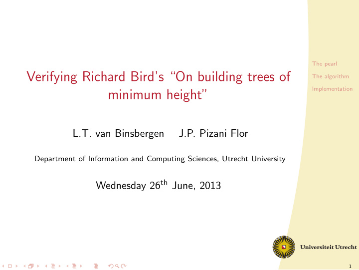 verifying richard bird s on building trees of