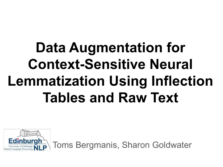 data augmentation for context sensitive neural