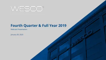 Fourth Quarter &amp; Full Year 2019  Webcast Presentation  January 30, 2020  1  Additional