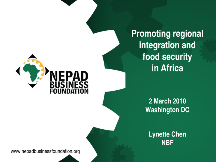 promoting regional integration and food security in africa