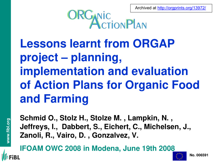 lessons learnt from orgap project planning implementation