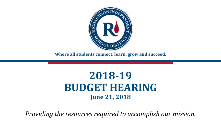 2018 19 budget hearing