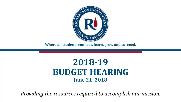 2018 19 budget hearing