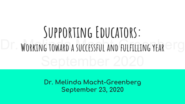 supporting educators