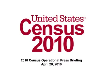 2010 Census Operational Press Briefing  April 28, 2010 2000 and 2010 Average Mailback Participation