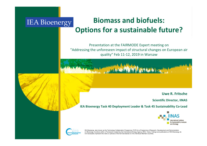 biomass and biofuels options for a sustainable future