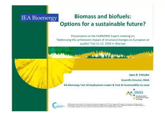 Biomass and biofuels:  Options for a sustainable future?  Presentation at the FAIRMODE Expert