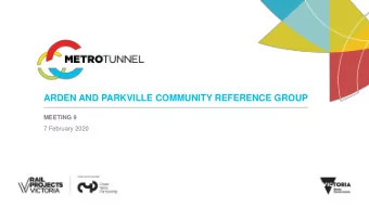ARDEN AND PARKVILLE COMMUNITY REFERENCE GROUP  MEETING 9  7 February 2020  AGENDA  1.