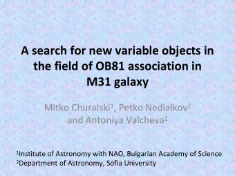 A search for new variable objects in  the field of OB81 association in  M31 galaxy Mitko Churalski