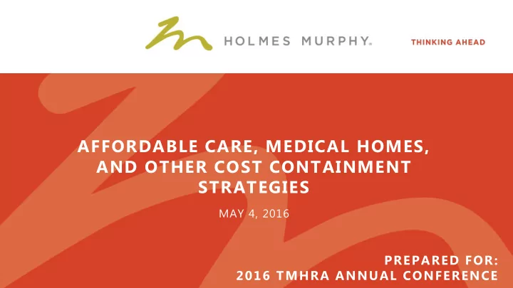 affordable care medical homes