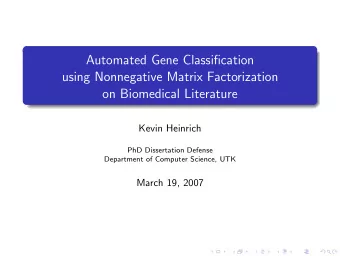 Automated Gene Classification  using Nonnegative Matrix Factorization  on Biomedical Literature