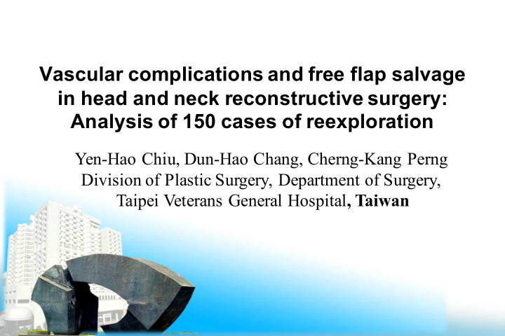 vascular complications and free flap salvage in head and