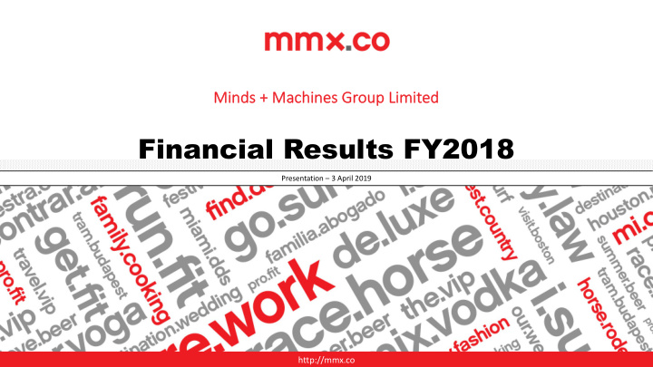 financial results fy2018