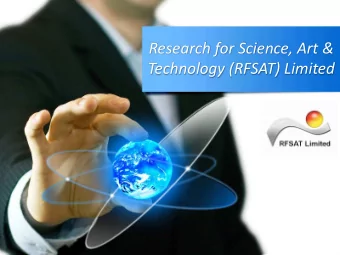 Research for Science, Art &amp;  Technology (RFSAT) Limited  Research for Science, Art and
